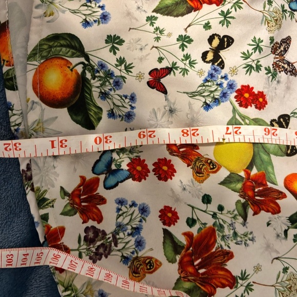 Red and White Casual Button Down Shirt with Floral and Fruit Print - Picture 5 of 8